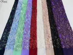 New Heavy Bridal Handmade Beads Lace European Wedding Lace Sequin Fabrics For Wedding Party Dress