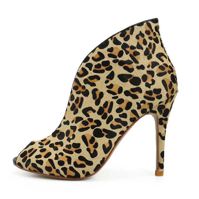 Rosalind Leopard Horsehair Ankle Boots