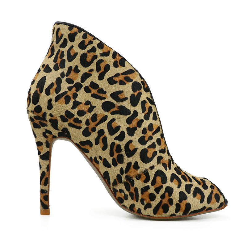 Rosalind Leopard Horsehair Ankle Boots