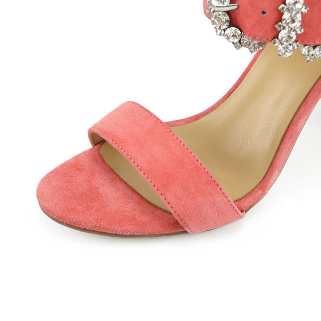 Janet Pink Suede Leather Sandals