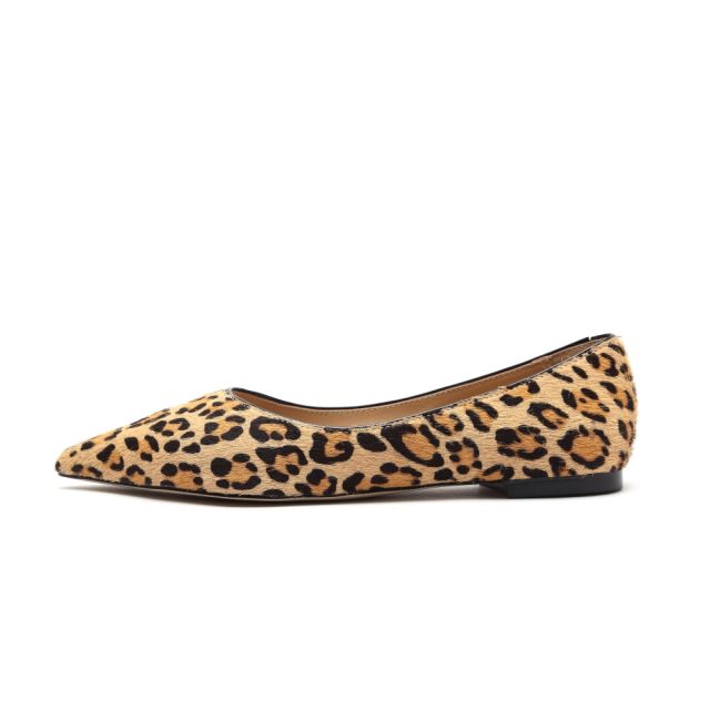 Ruby Leopard Horsehair Leather Flats