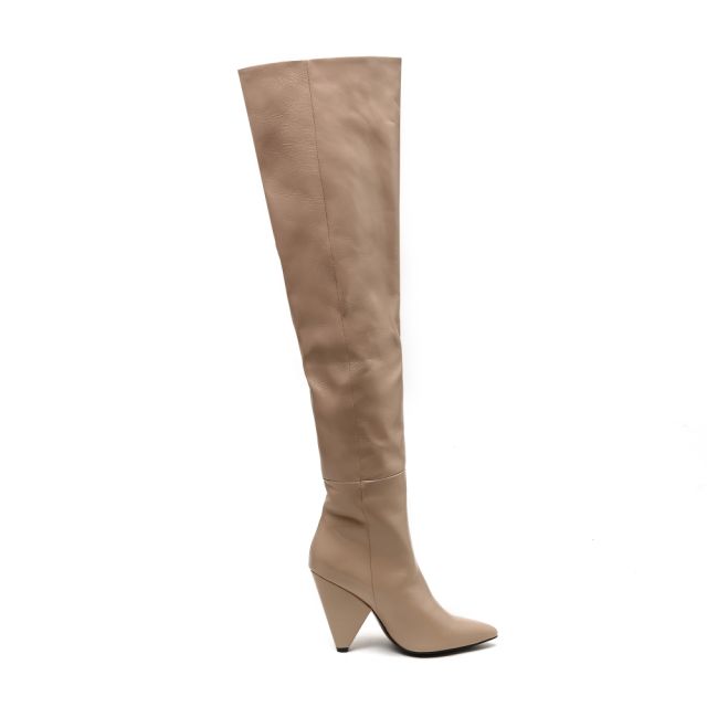 Norma Brown Cow Leather Over the Knee Boots