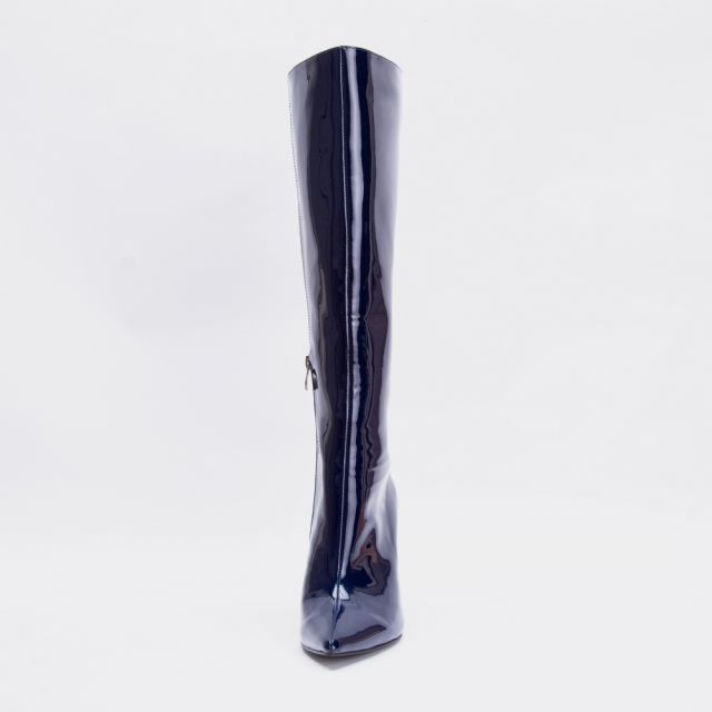 Helen Blue Patent Leather Knee Boots