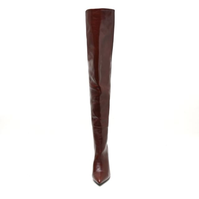Norma Brown Cow Leather Over the Knee Boots