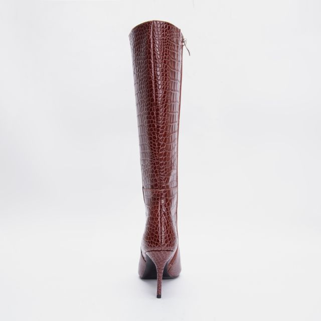 Elsa Brown Cow Leather Knee Boots