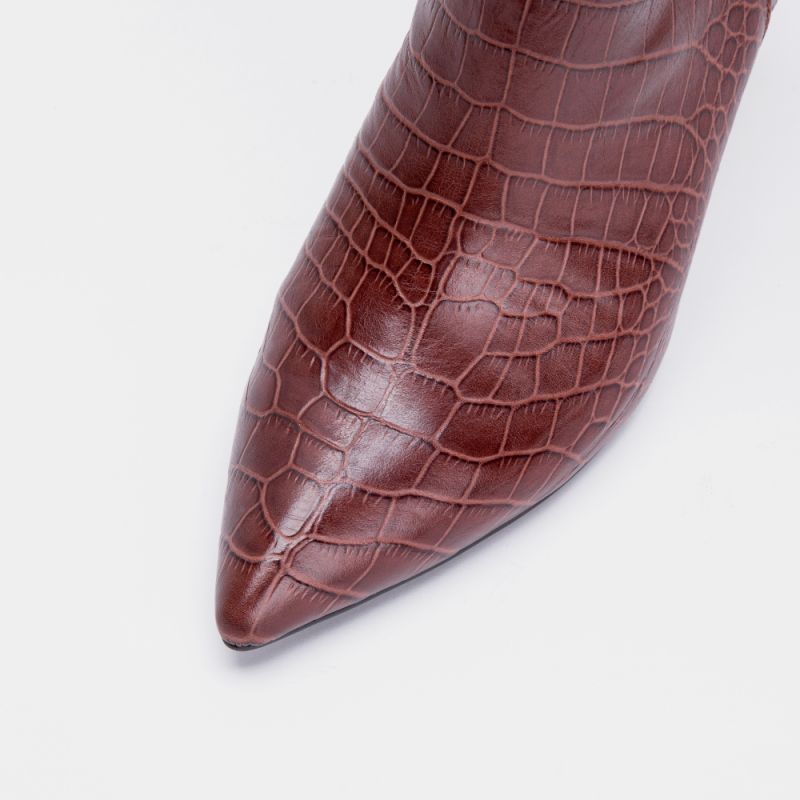 Elsa Brown Cow Leather Knee Boots