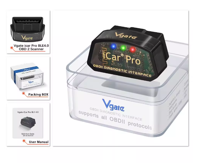 Vgate iCar Pro OBDII Plug Scanner Compatible with LeafSpy App for Nissan Leaf & Nissan e-NV200 Battery Diagnosis