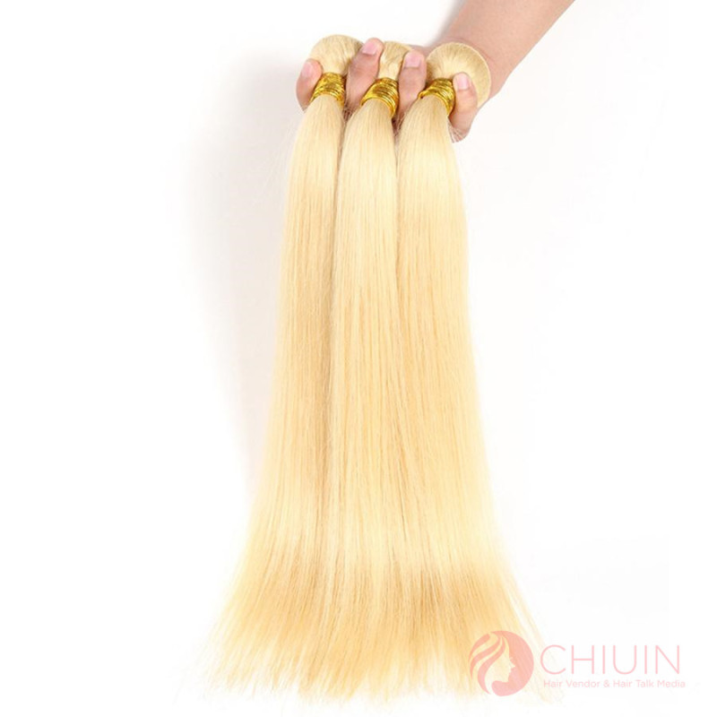 3 Bundles Deal Straight Blonde Hair Quick Weave