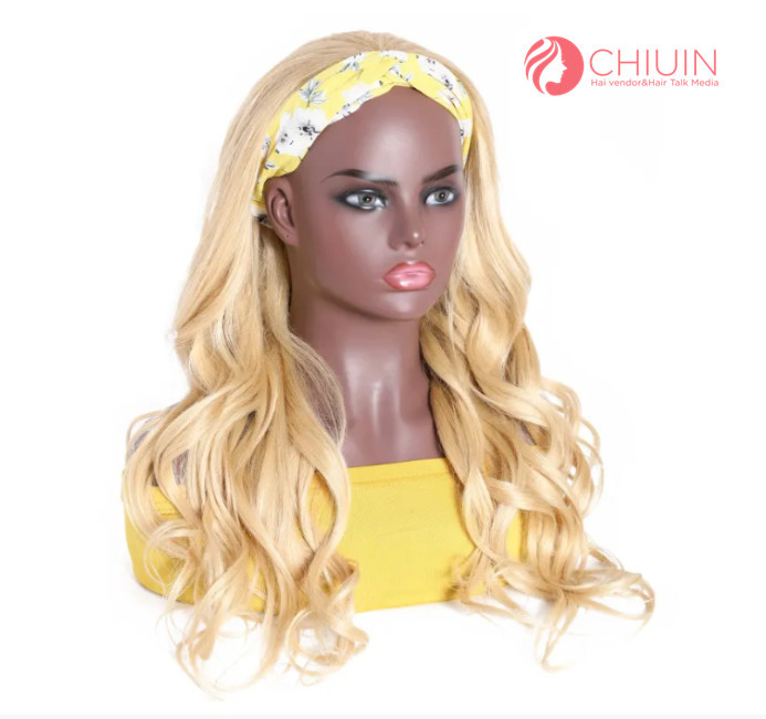 Blonde Body Wave Headband Wig Glueless Half Wig 613 Hair Color