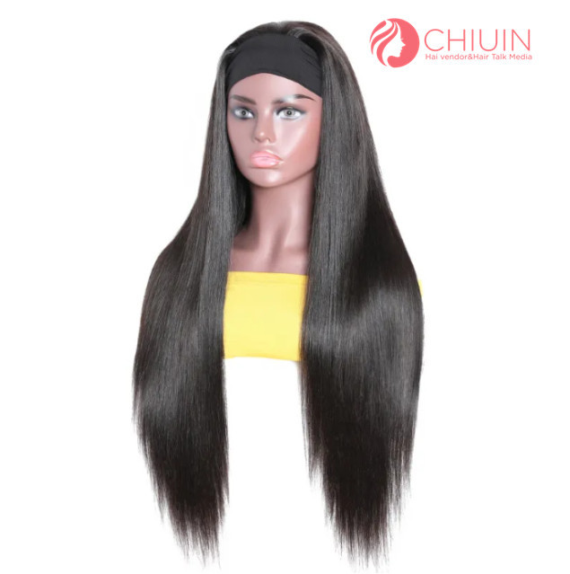 Headband Wig Straight Cambodian Remy Hair Glueless Wig