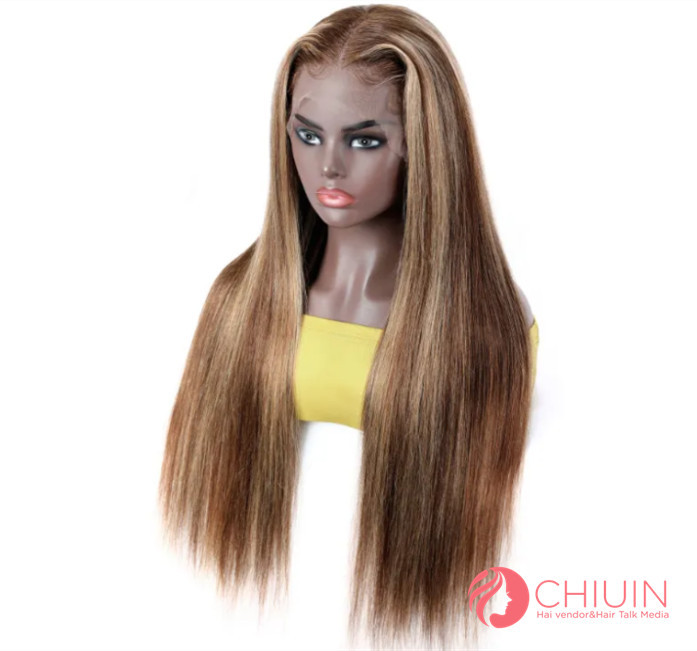 Highlight #4/27 Straight 13x4 Transparent Lace Frontal Wigs