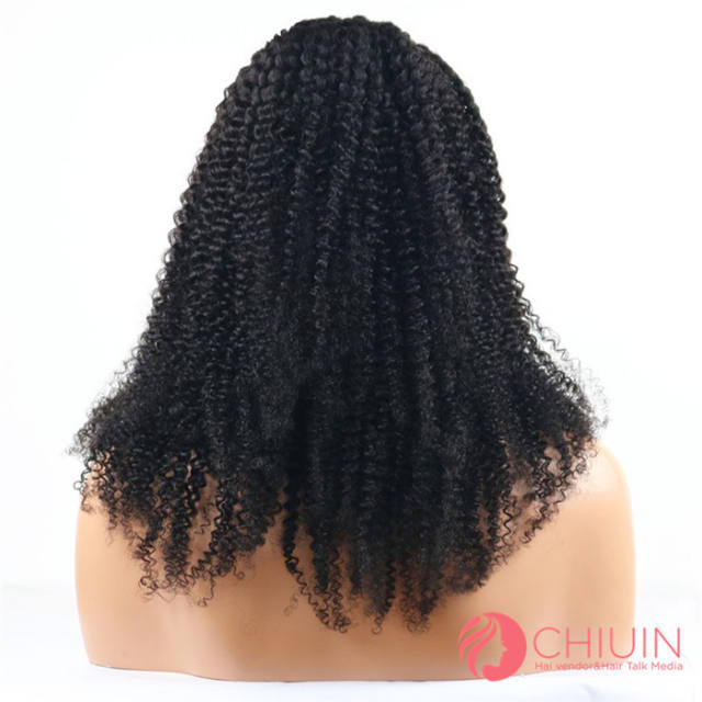 Kinky Curly U Part Wig Cambodian Hair Glueless Wig For 3C Hair