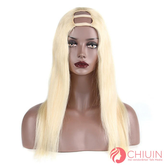 613 Hair Color Blonde U Part Wig Straight Glueless Wig