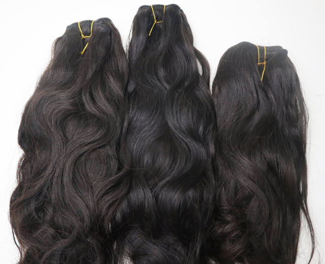 3 Bundles Natural Pattern Wavy Unprocessed Raw Hair Single Donor Hair Weave