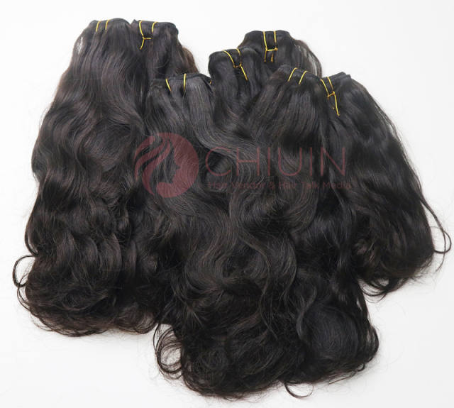 4 Bundles Natural Pattern Wavy Unprocessed Raw Hair Single Donor Hair Weave