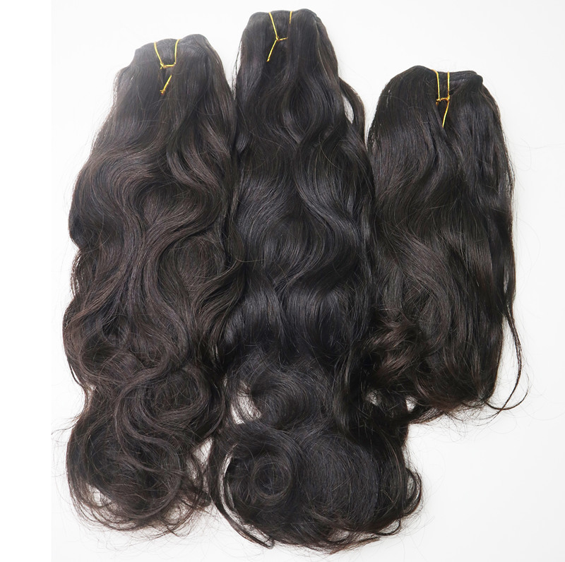 3 Bundles Natural Pattern Wavy Unprocessed Raw Hair Single Donor Hair Weave