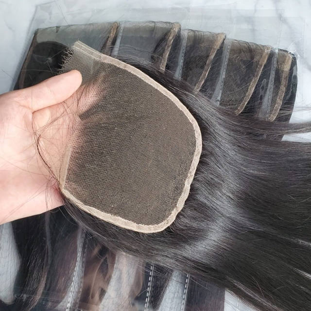 Natural Pattern Straight 4x4 HD Swiss Lace Frontal Unprocessed Raw Hair Single Donor