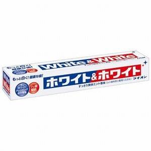 狮王（Lion） White&White亮白牙膏150g 经典大白管防蛀清新去牙垢牙龈护理
