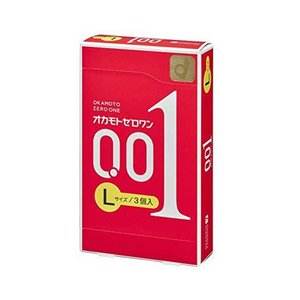 okamoto冈本001避孕套超薄0.01安全套 3支 L码