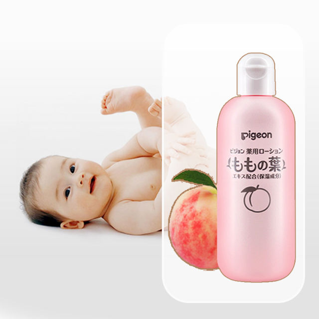 贝亲Pigeon桃子水保湿滋润桃叶婴儿爽身露200ml