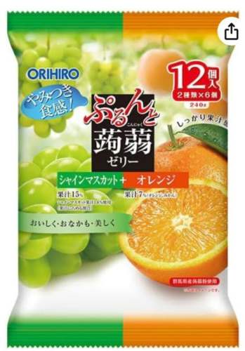 ORIHIIRO 欧力喜乐蒟蒻果汁果冻 青提橙子味12个入