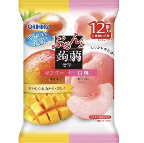 ORIHIIRO 欧力喜乐蒟蒻果汁果冻 芒果水蜜桃味12个入