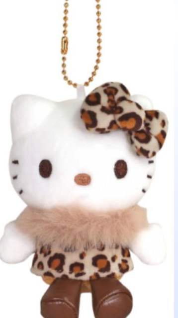 三丽鸥 hello Kitty 50周年展会黑皮猫豹纹挂件