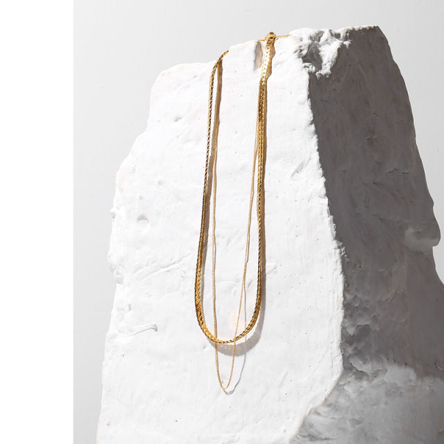 Spliced double chain necklace