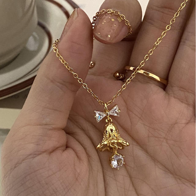 Christmas limit gold bells and diamond necklace