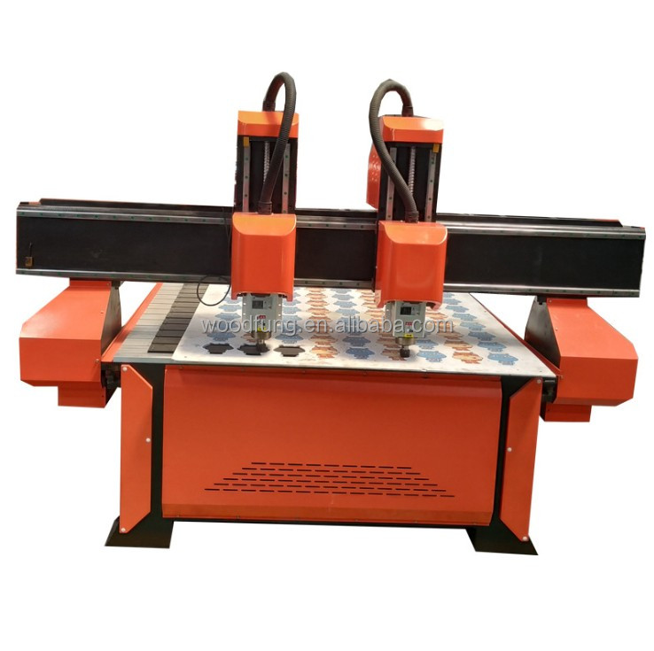 WF-1325 two head wood CNC Router Machine with 1 Spindle for woodworking