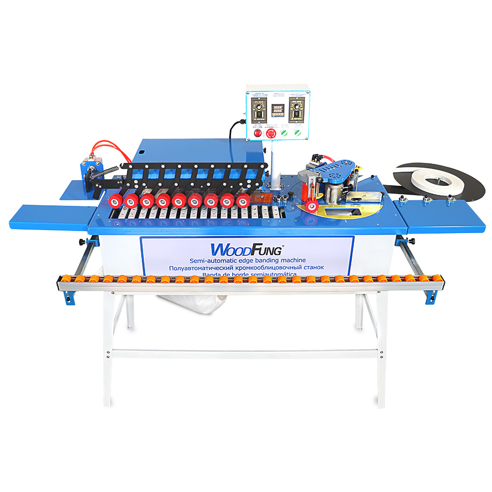 MY06D-2 Mini Semi-automatic Edge Banding Machine Gluing Trimming End Cutting Buffing Dust Collection Straight&Curve MDF Automatic Feeding Edge Bander