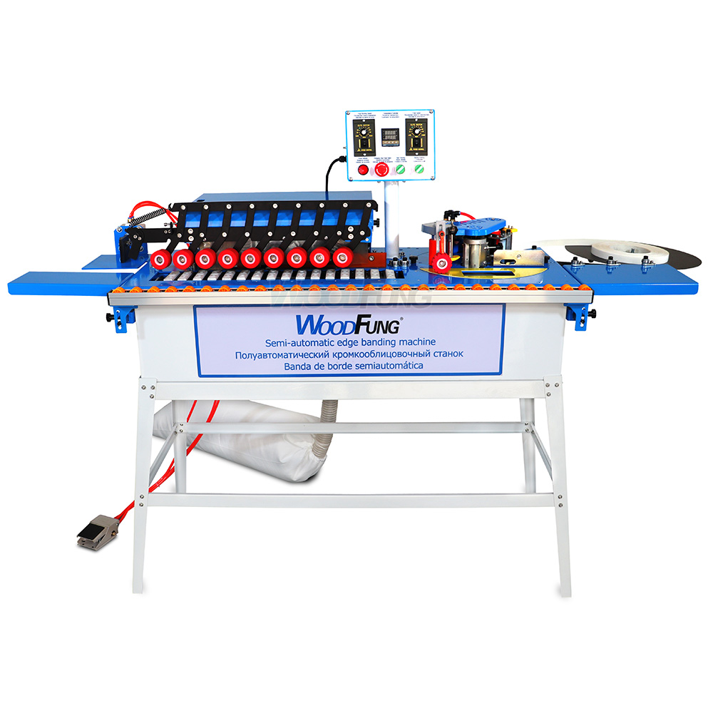 Мини-полуавтоматическая кромкооблицовочная машина MY06D-2 Склеивание  Обрезка торцевой резки Полировка Сбор пыли Прямая и кривая МДФ  Автоматическая под