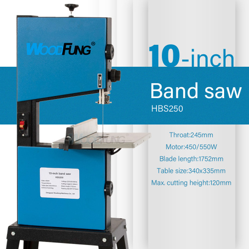 Sierra de cinta HBS250 de 10 pulgadas y 250 mm