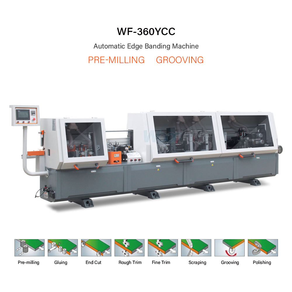 WF-360YCC Automatic Woodworking Edge Banding Machine with Pre-Milling and Grooving