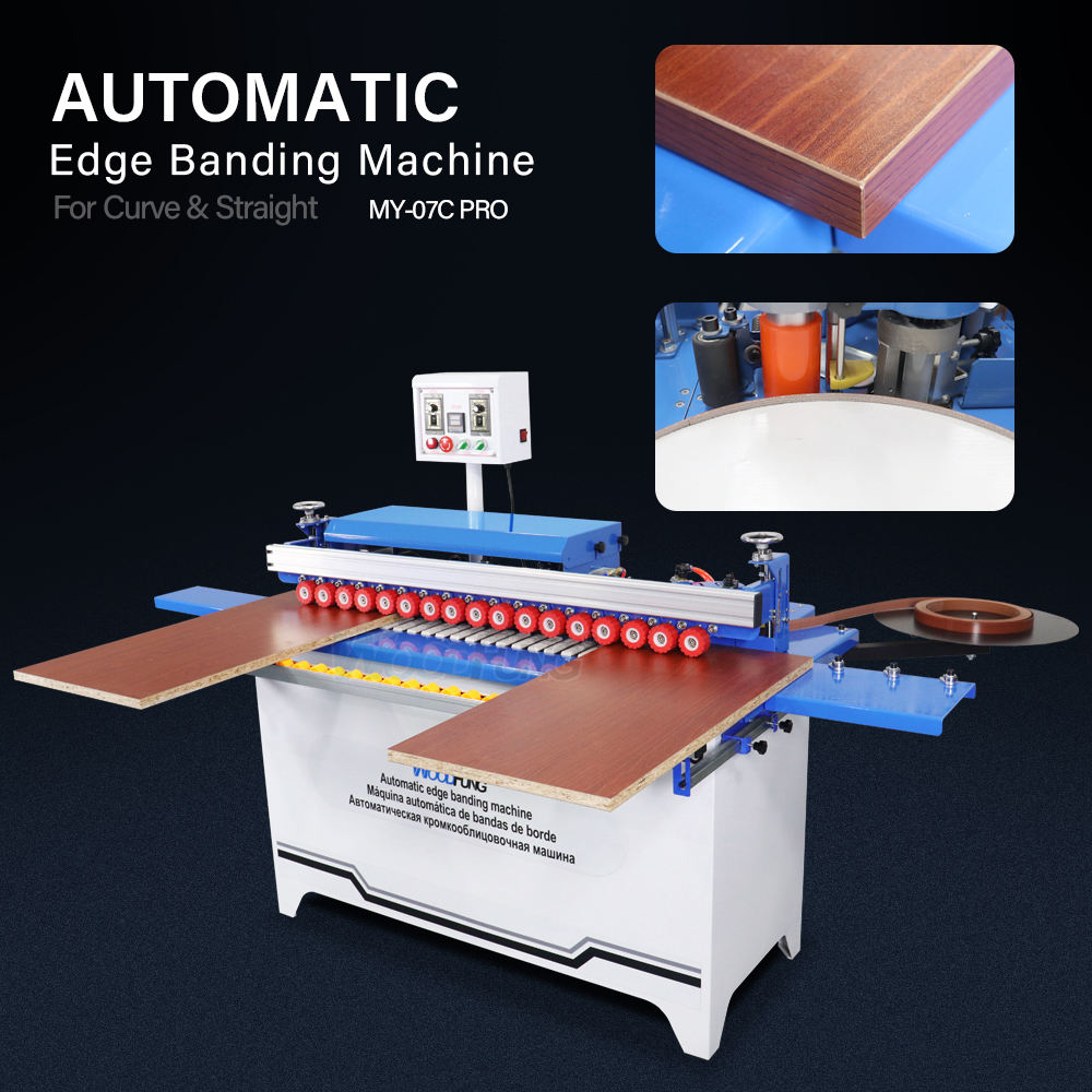 MY-07C pro Mini Automatic Edge Banding Machine Gluing Trimming End Cutting Buffing Dust Collection Straight MDF Automatic Feeding Edge Bander