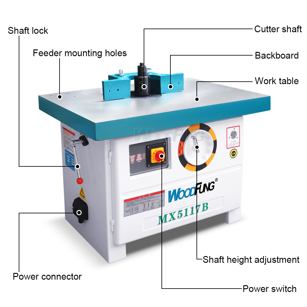 Mx5117b Woodworking Sliding Table Milling Moulding Router Vertical Spindle Moulder Shaper Machine