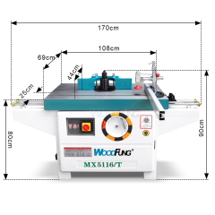 Fresadora de un solo husillo para carpintería Mx5116/T Tupí de husillo para madera