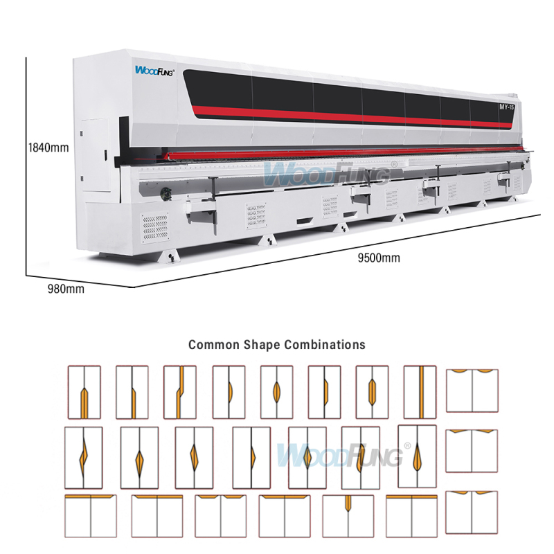 WOODFUNG MY15 Full Automatic China Pre-Milling 16 shapes PVC Soft Forming Edge Banding Machine