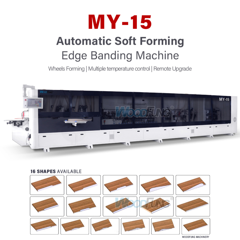 WOODFUNG MY15 Full Automatic China Pre-Milling 16 shapes PVC Soft Forming Edge Banding Machine