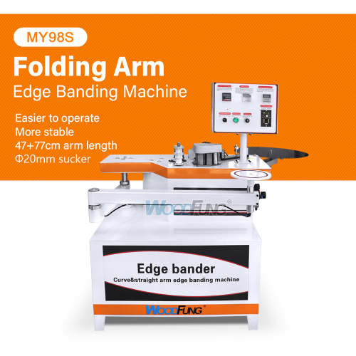 MY-98S La mejor máquina de bandas de borde con brazo plegable para paneles rectos y en forma de arco para tiendas pequeñas