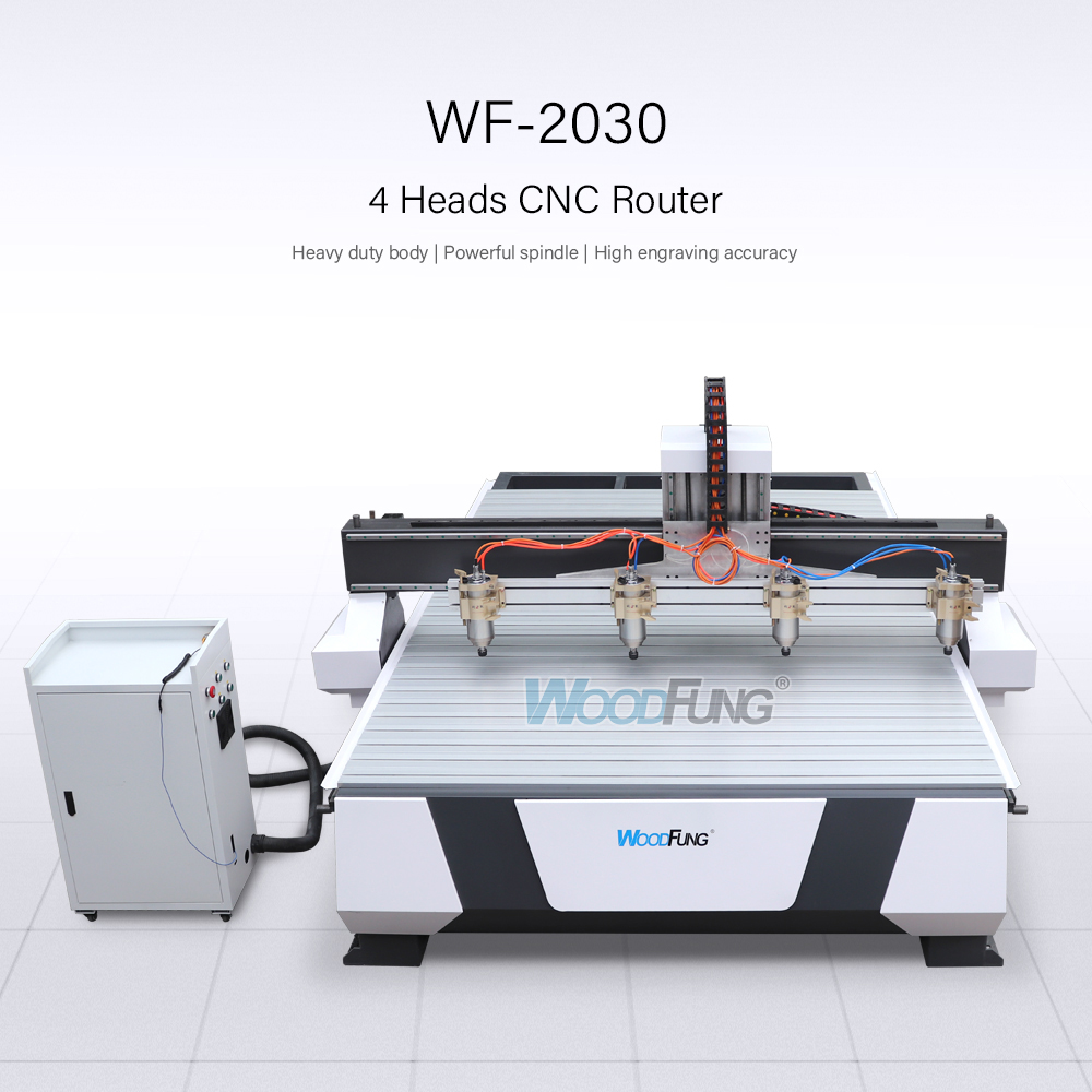 WF-2030 Wood Router 4 Axis CNC Engraving Cutting Machine 3D Woodworking Atc  CNC Router