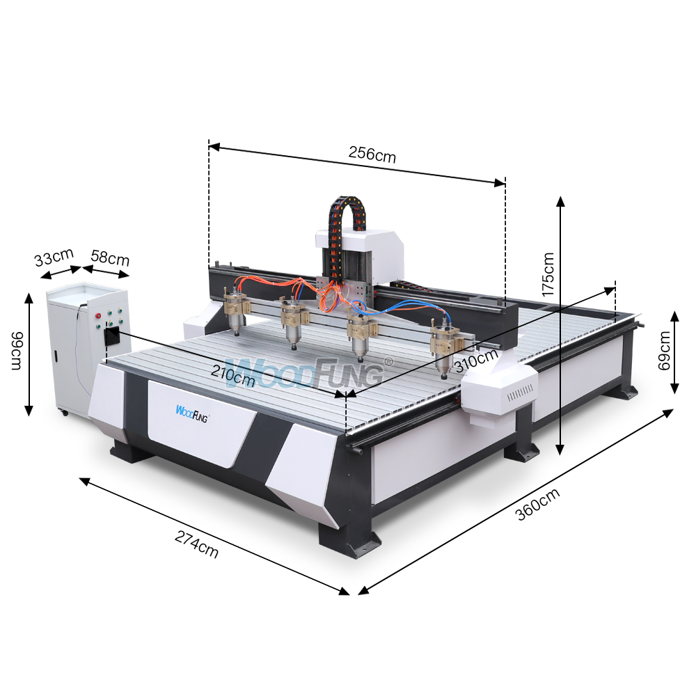 WF-2030 Wood Router 4 Axis CNC Engraving Cutting Machine 3D Woodworking Atc CNC Router