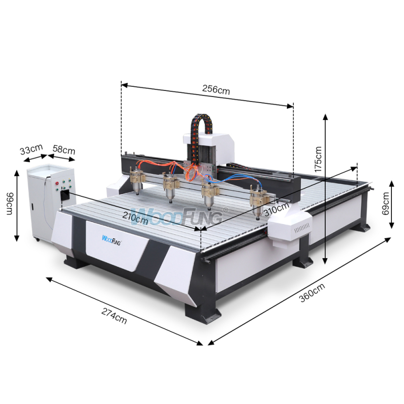 WF-2030 Wood Router 4 Axis CNC Engraving Cutting Machine 3D Woodworking Atc CNC Router