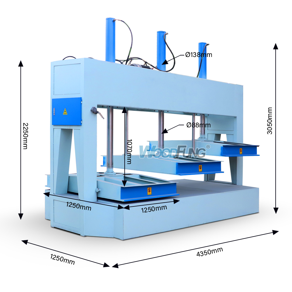 MH1250-3 50T wooden door hydraulic cold press machine for plywood