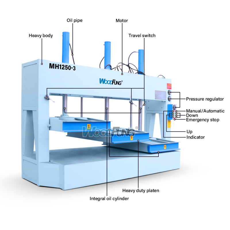 MH1250-3 50T wooden door hydraulic cold press machine for plywood