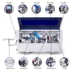 WF60E-2 woodworking machinery 2.4 meters fully compact automatic pvc scarping wood veneer Edge bander mdf edge bander for furnuiture with fast speed 18m/min