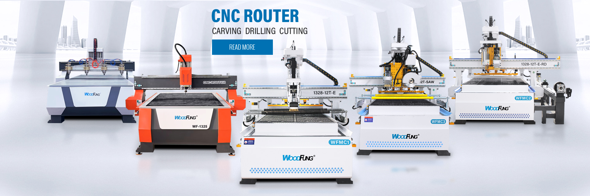 Buy WFMC3 CNC Router with 5-axis saw blade & 12-tool ATC for furniture and panel cutting. High-speed 30,000mm/min cutting, multi-layer precision, and cost-effective performance.