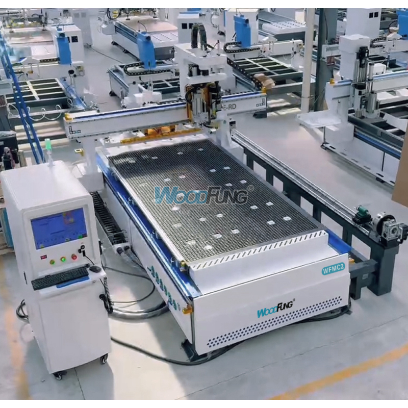 Fresadora CNC WFMC1 ATC | Husillo de 9 kW, mesa de vacío y cambiador automático de herramientas para carpintería
