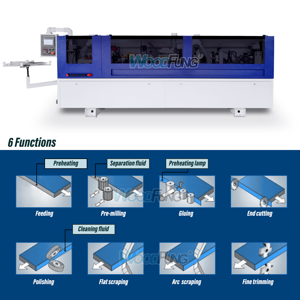 MY-12T premilling automatic edge banding machine with top glue pot