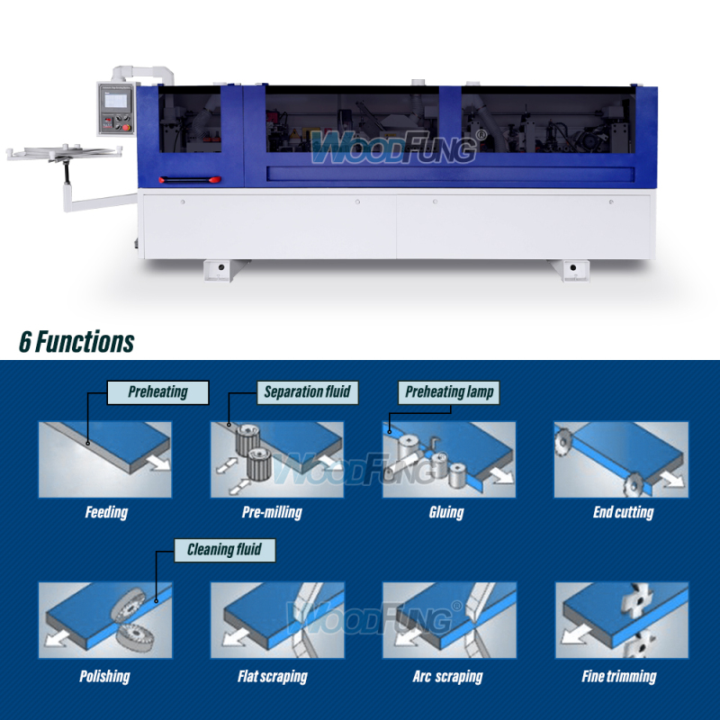 MY-12T premilling automatic edge banding machine with top glue pot